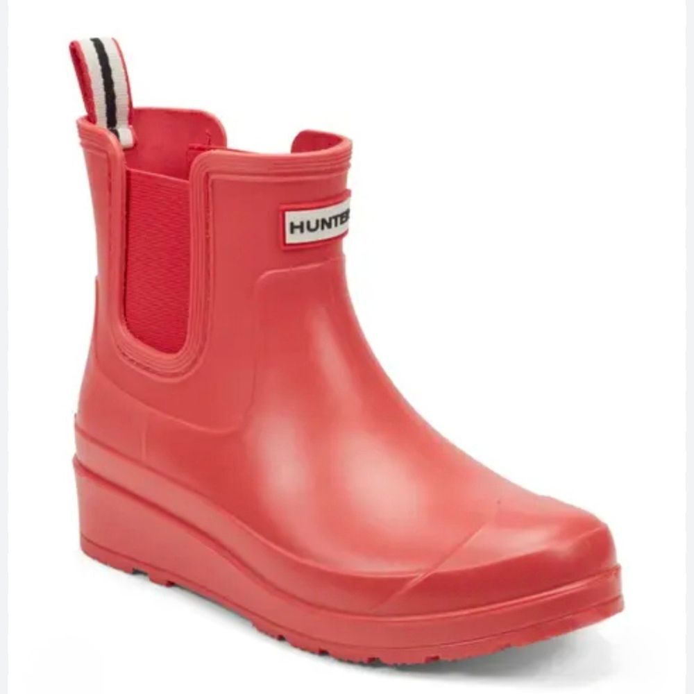 Hunter Tabitha Chelsea Waterproof Rain Boots- Logo Red/Signature